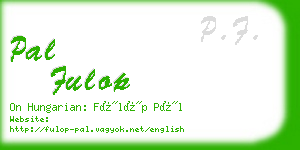 pal fulop business card